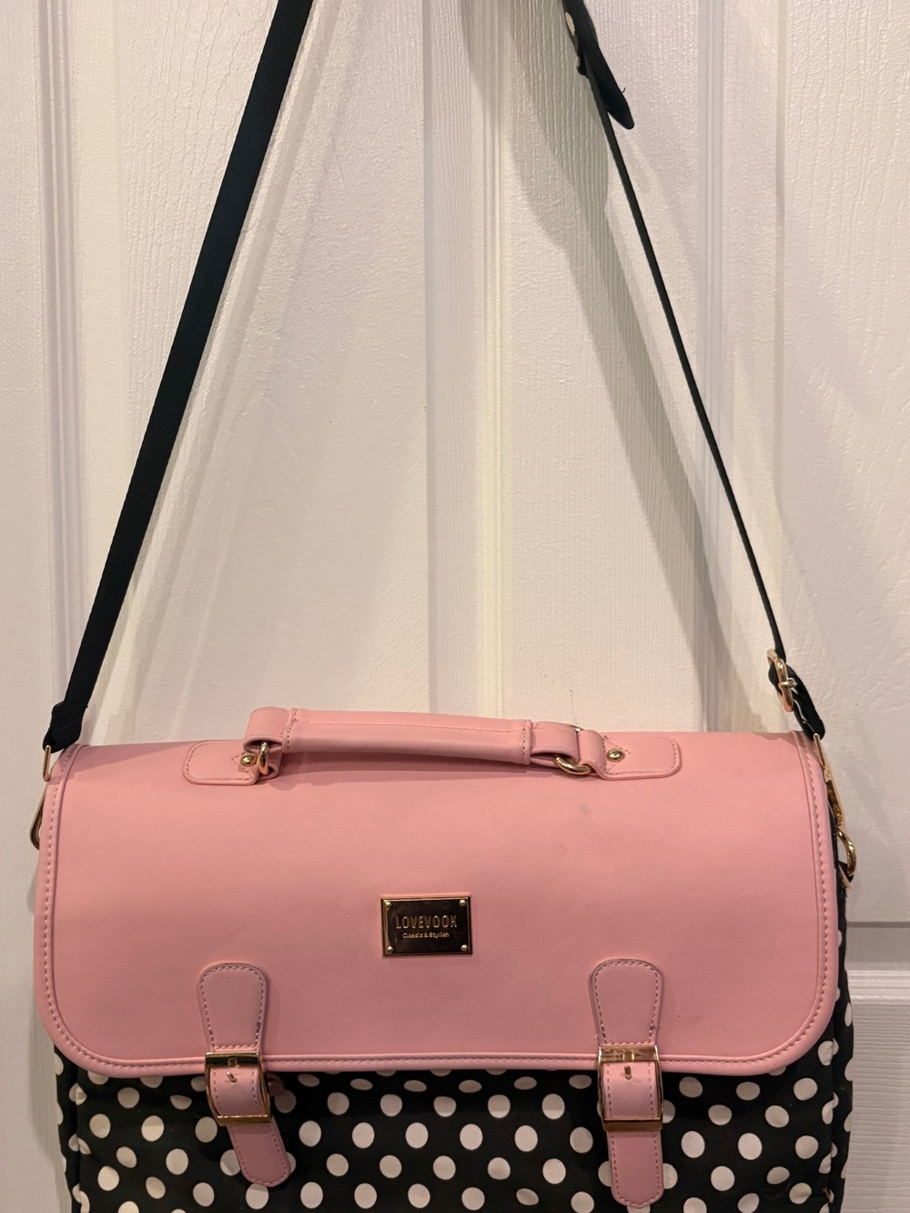 Pink Polka Dot laptop bag Satchel - Picture 3 of 6